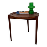 Round teak coffee table – Mid-century modern design, 1960s, Scandinavian elegance