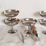Set of 6 vintage ice cream cups on foot, in 18/10 stainless steel (ref 18)