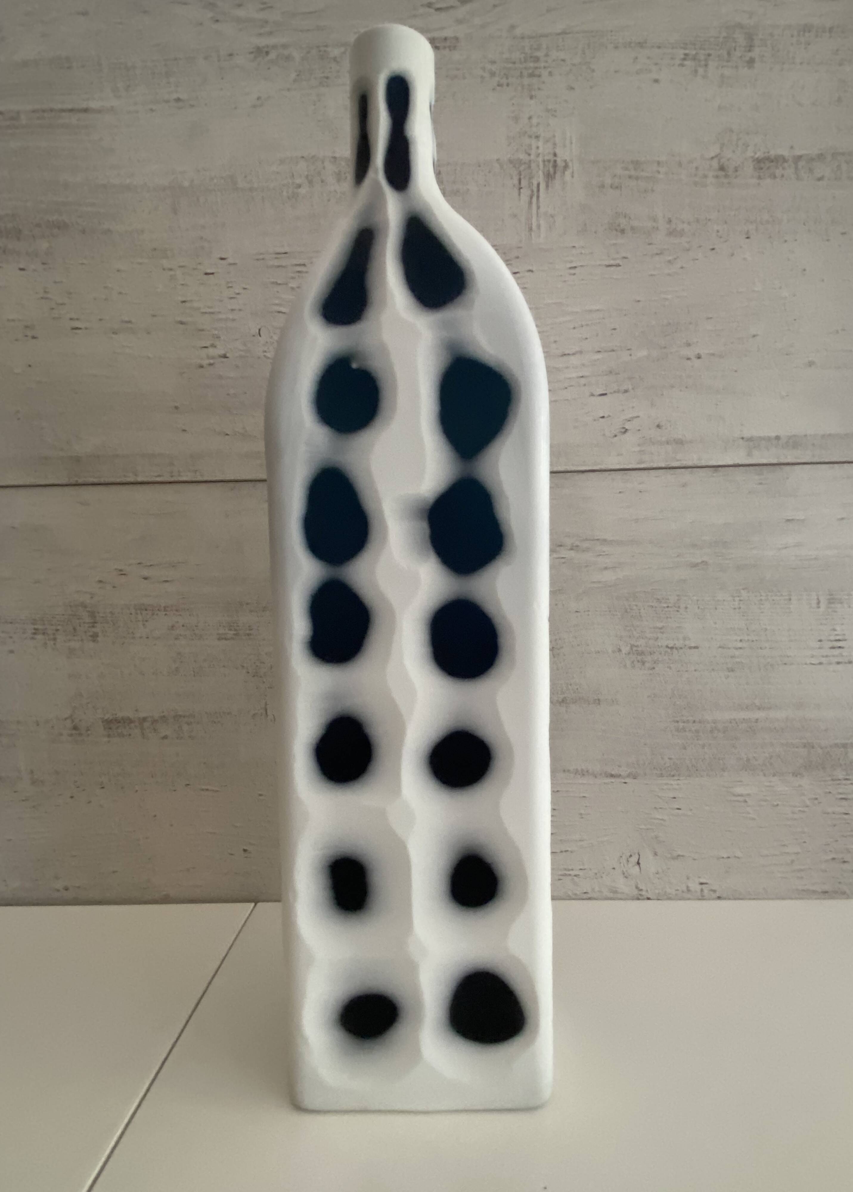 Contemporain Duo de Vases Bouteilles Soliflores KARE Design Verre Céramique