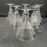 6 engraved light crystal glasses