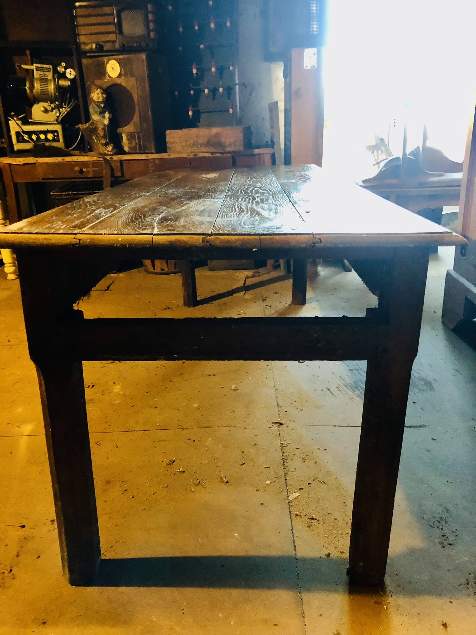 Large country table in cherry wood, late 1800s