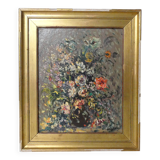Oil painting on canvas, bouquet, signed MOBERG