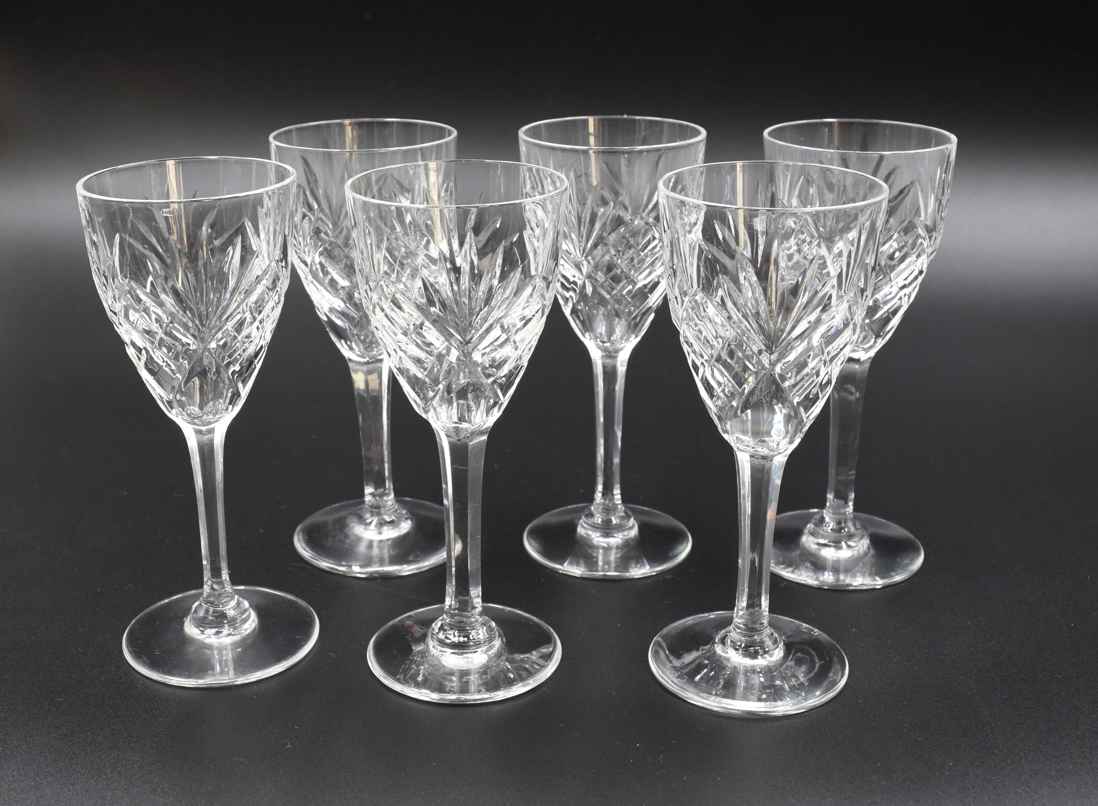 6 glasses of crystal wine saint louis model chantilly H 14 cm signed