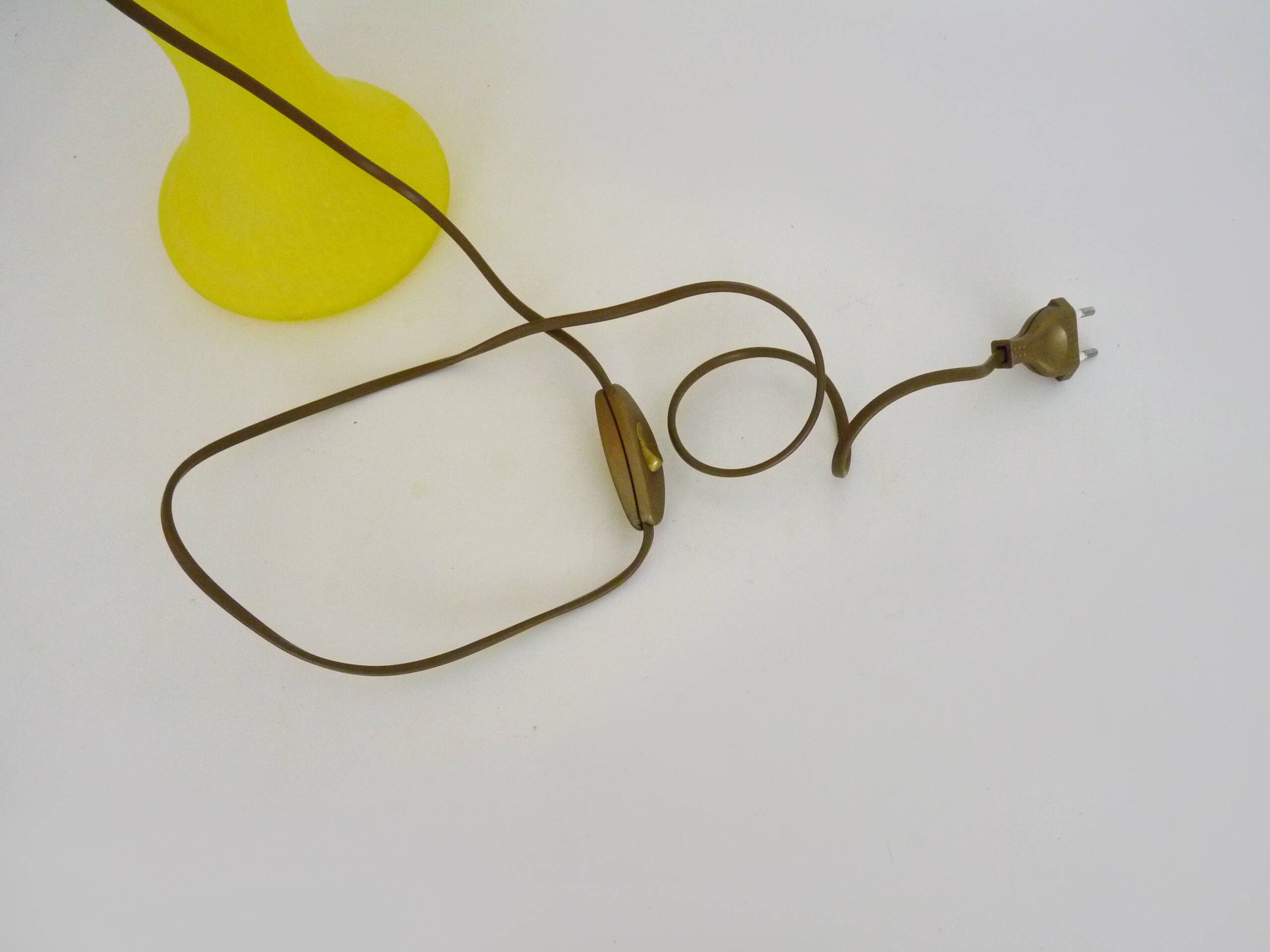 Yellow glass paste mushroom lamp in Art Nouveau style