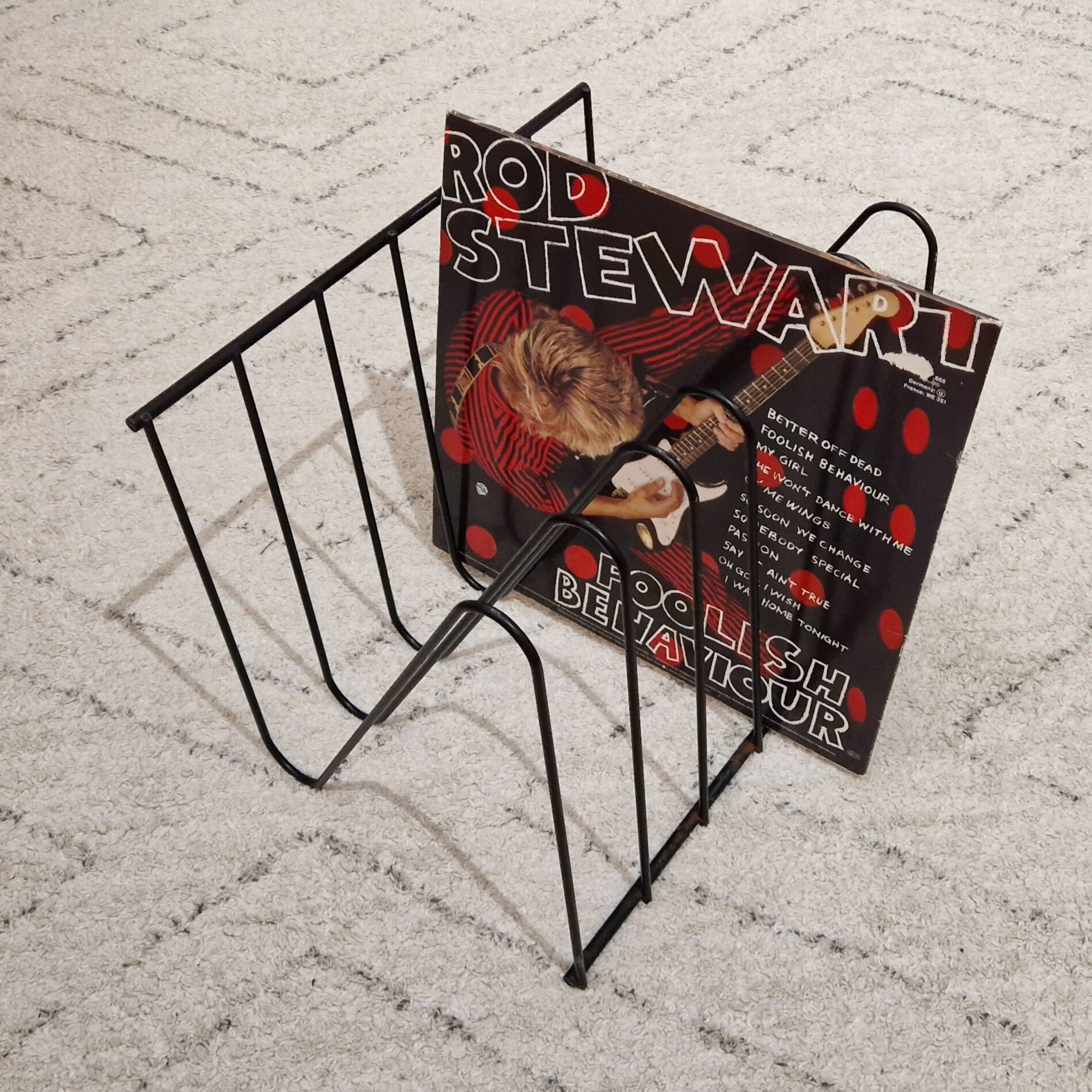 1970s magazine rack / record rack by François Arnal for Atelier A
