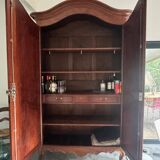 18th-century Bordeaux-style wardrobe in solid Cuban mahogany