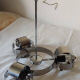 Space Age 3-light chandelier in chrome metal, 1970s