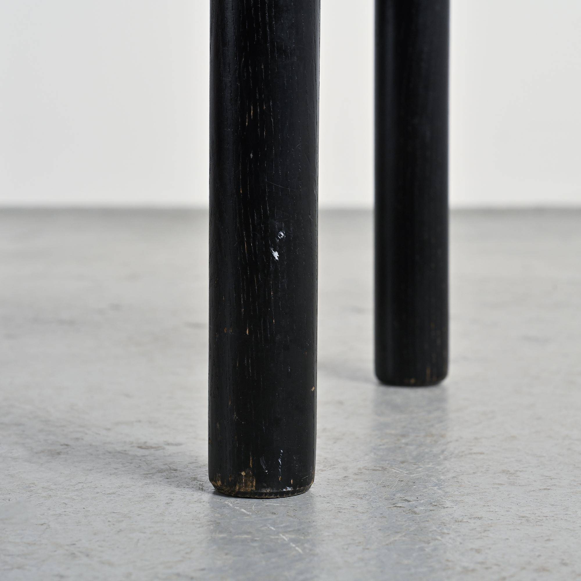 Méribel stool in black ash, Charlotte Perriand, 1950