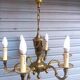 Superb 6-light chandelier in gilded bronze in Louis XVI style, in working condition.