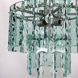Lustre italien en verre taillé par Zero Quattro années 1970