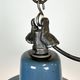 Industrial Blue Enamel Factory Lamp with Cast Iron Top, 1960s