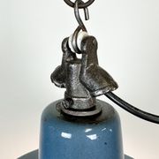 Industrial Blue Enamel Factory Lamp with Cast Iron Top, 1960s
