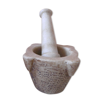 Mortar and hard stone pestle for aioli or herbalism