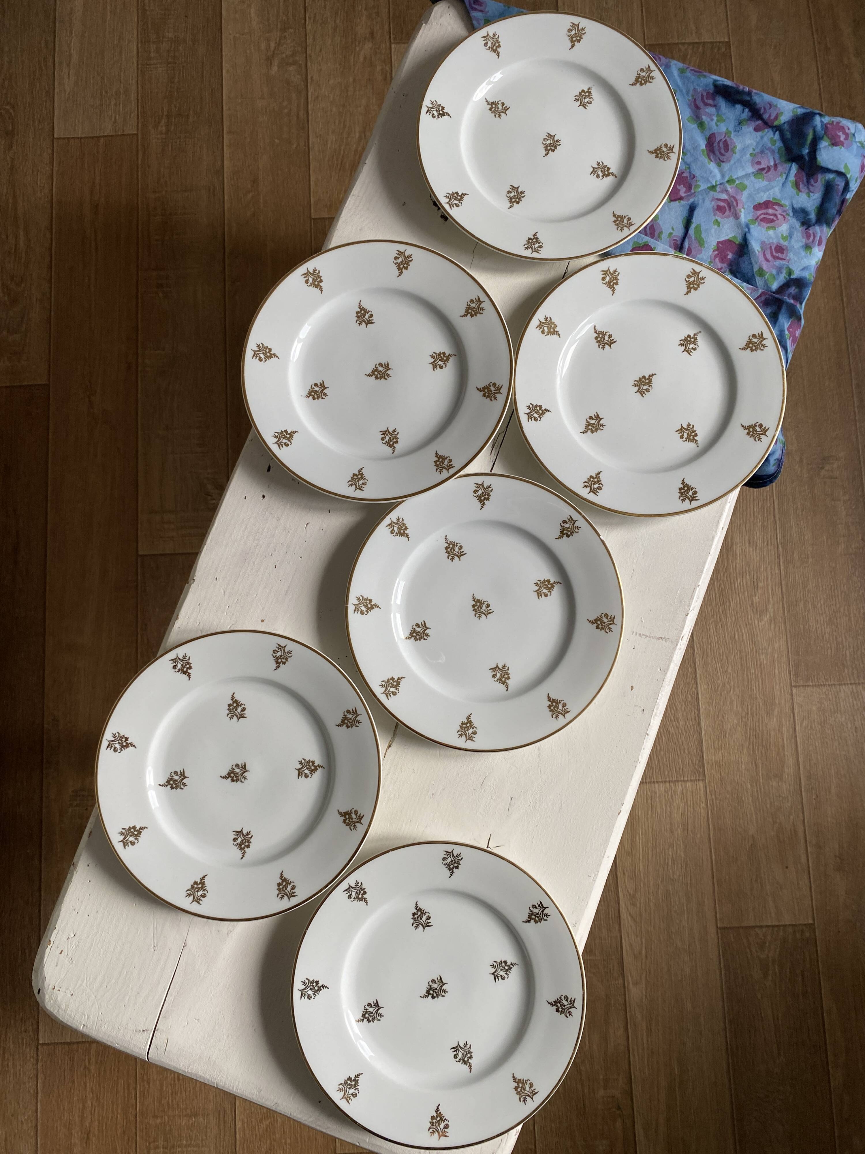 Six Limoges porcelain dessert plates