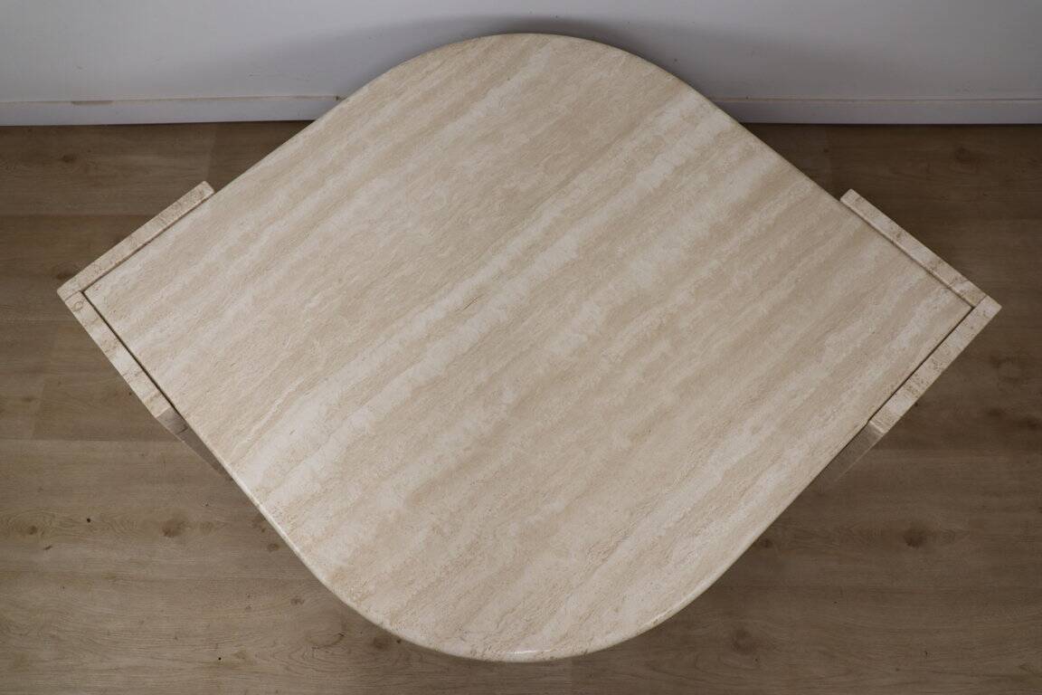 Travertine coffee table, 1980