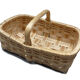 Vintage flat basket with handle