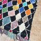 Vintage Boucherouite Berber rug: Hand-knotted Moroccan rug.