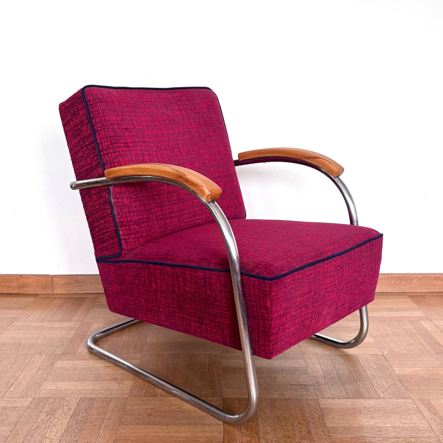 Functionalist armchair, restored, Czechoslovakia