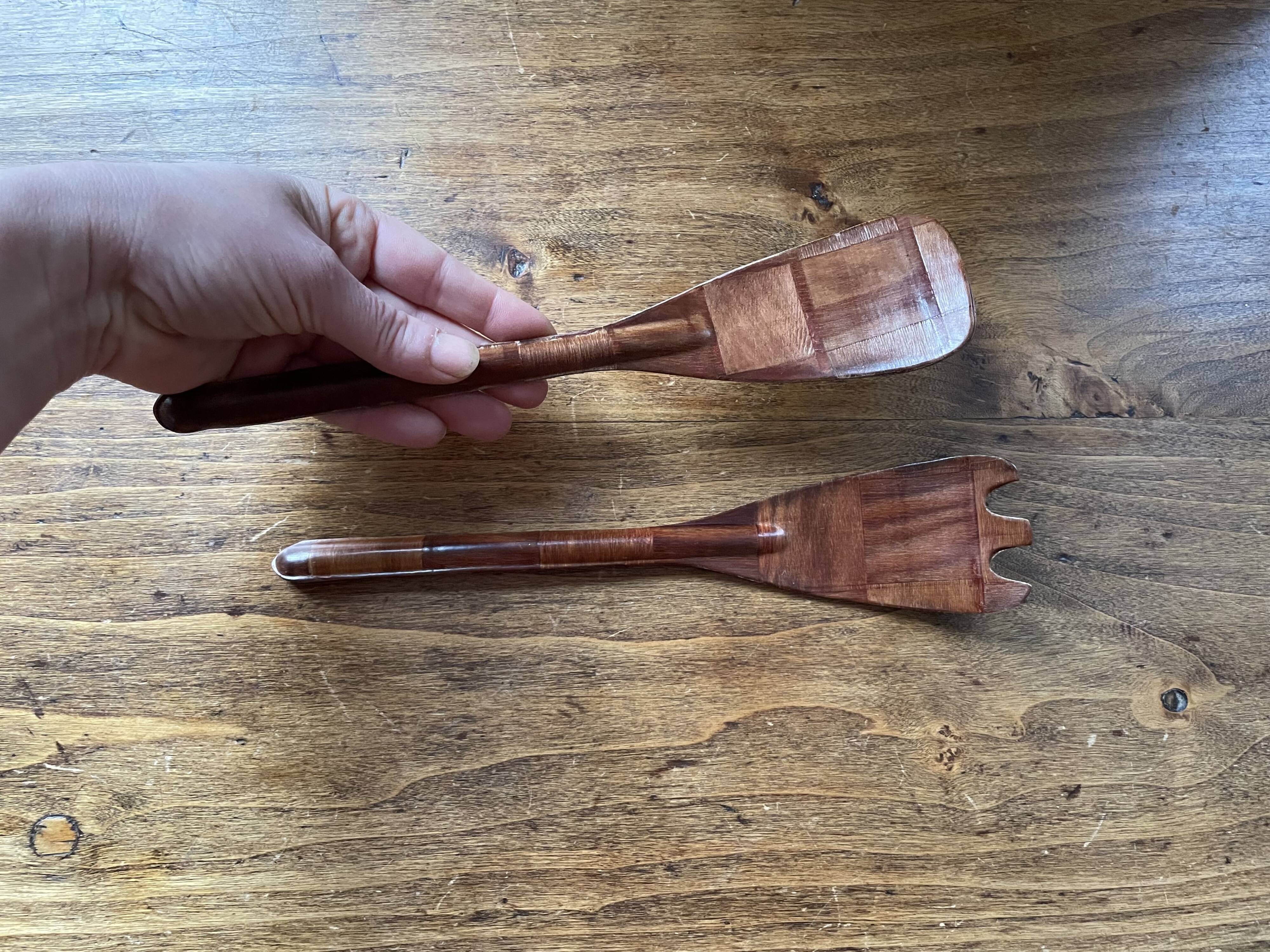 Wooden salad servers - vintage