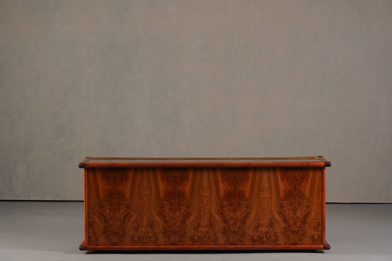Vintage Italian sideboard in burl elm by Alberto Smania for Studio Smania Interni, Italy, 1960s