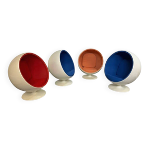 4 fauteuils ''boule'' - fibre