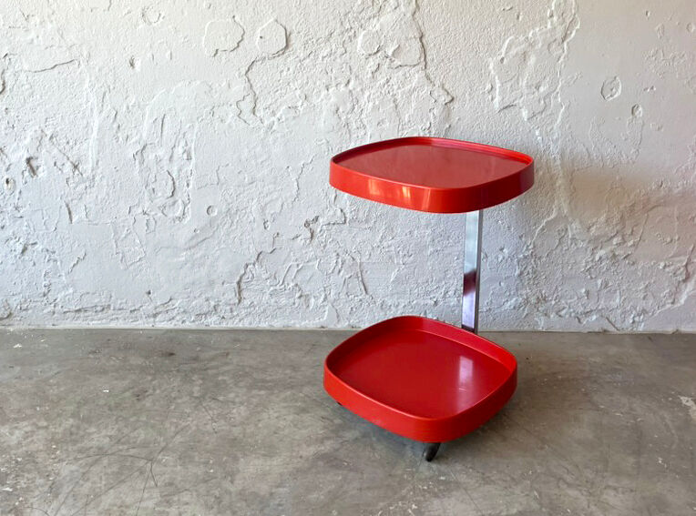 Table d'appoint vintage avec roues, années 1960