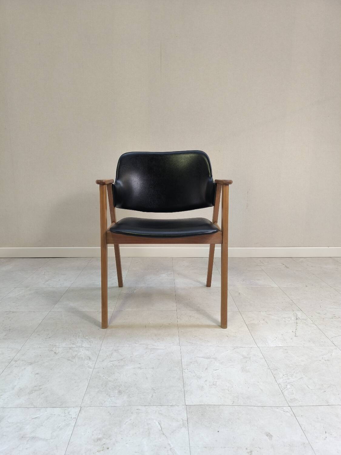 Mid-Century Danish Teak and Leather Armchair by Erik Kirkegaard for Glostrup, 1960s