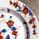 Compagnie des Indes porcelain flat plate with hand-painted Imari decoration, 18th century, no. 2