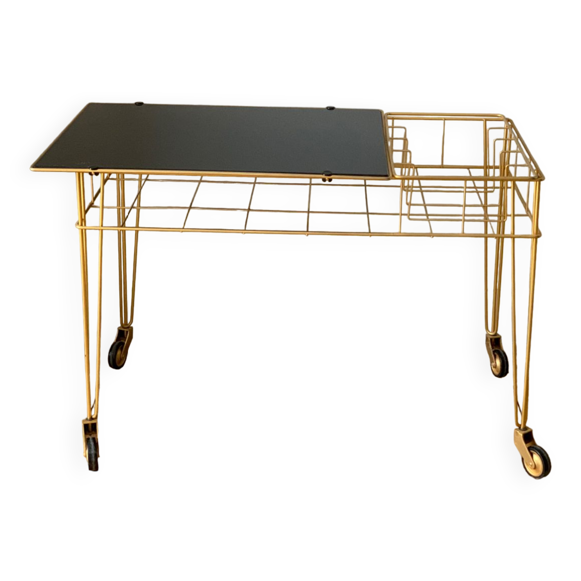 Table desserte vintage sur roulettes