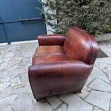 Ensemble Club authentique années 50 – Canapé + 2 fauteuils en cuir