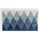 Tapis en laine contemporain avec des diamants bleus entrelacés.