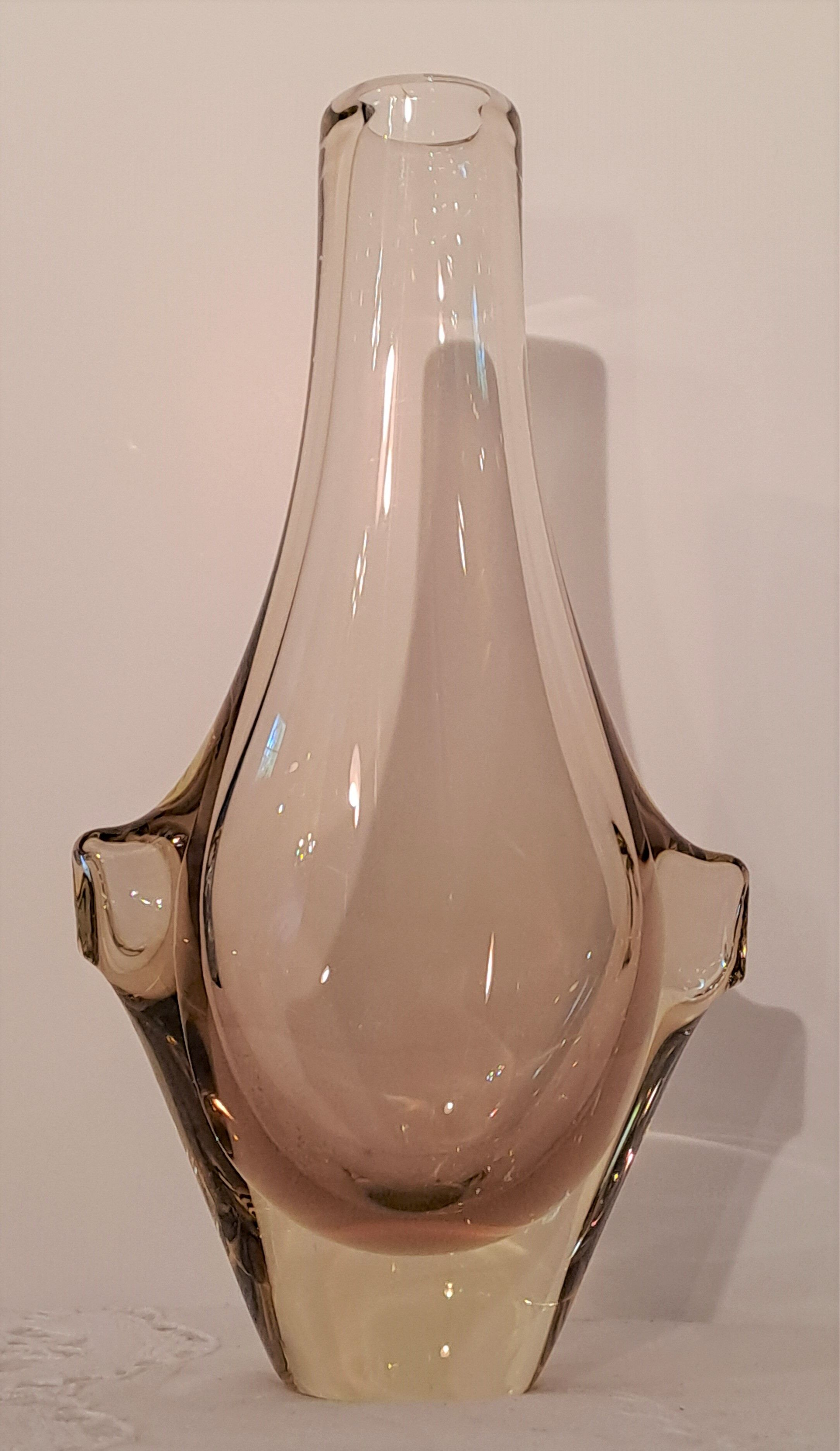 Bohemian crystal vase by Miroslav Klinger