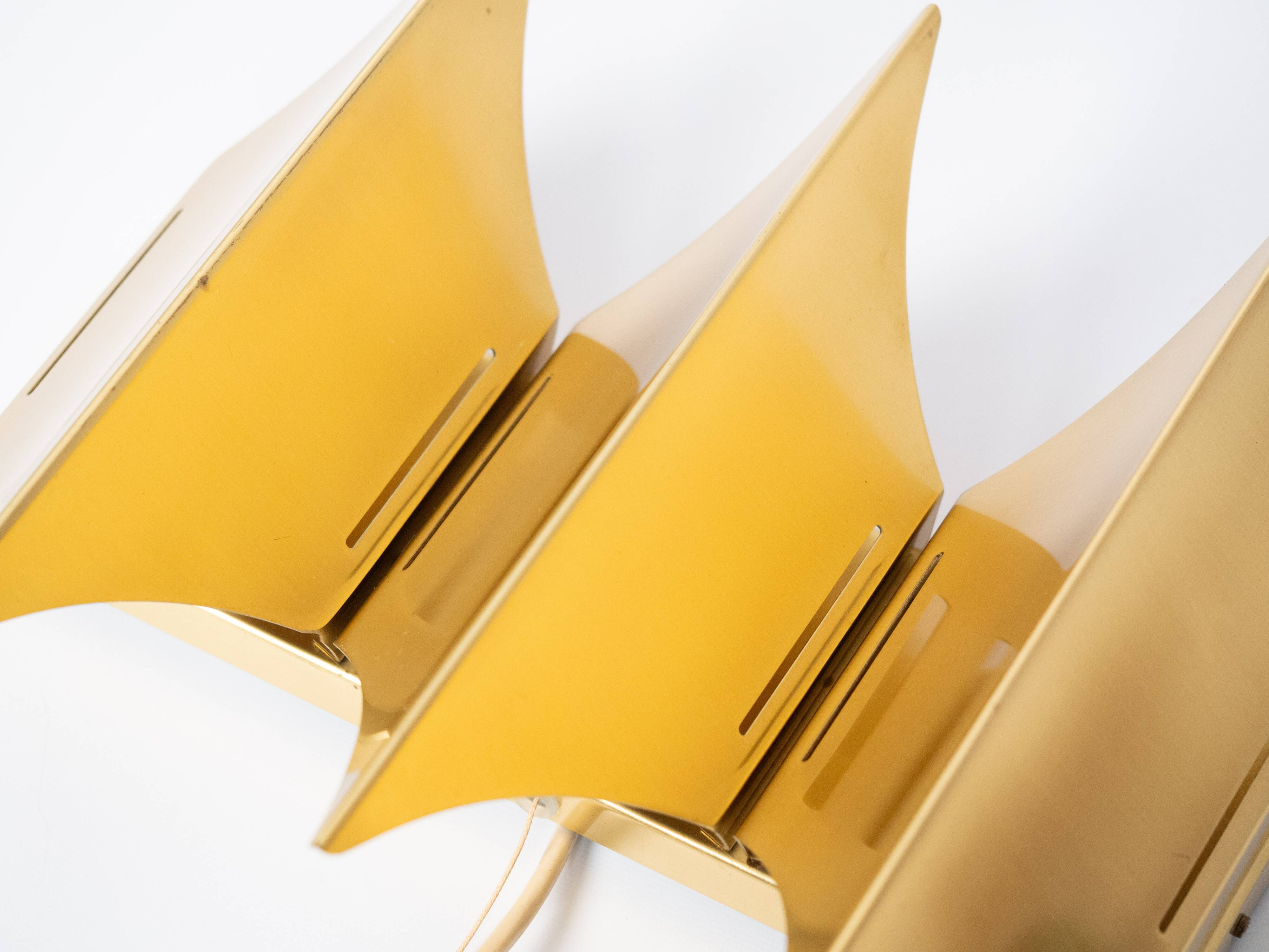 Paire de 2 appliques danoises Gothic 3 par Bent Karlby, Lyfa, années 1960