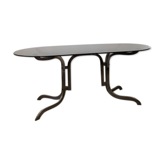 Table chrome and glass 70s