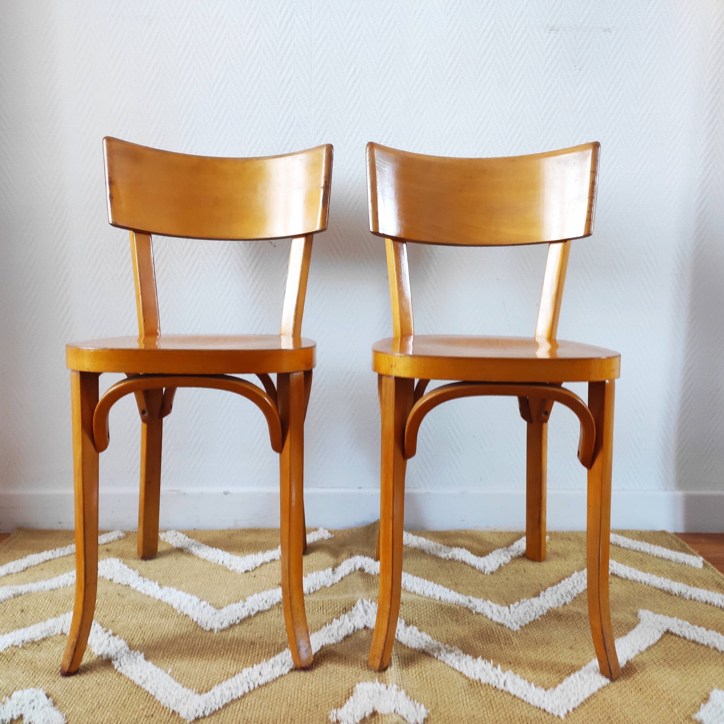 Pair of Baumann bistro chairs