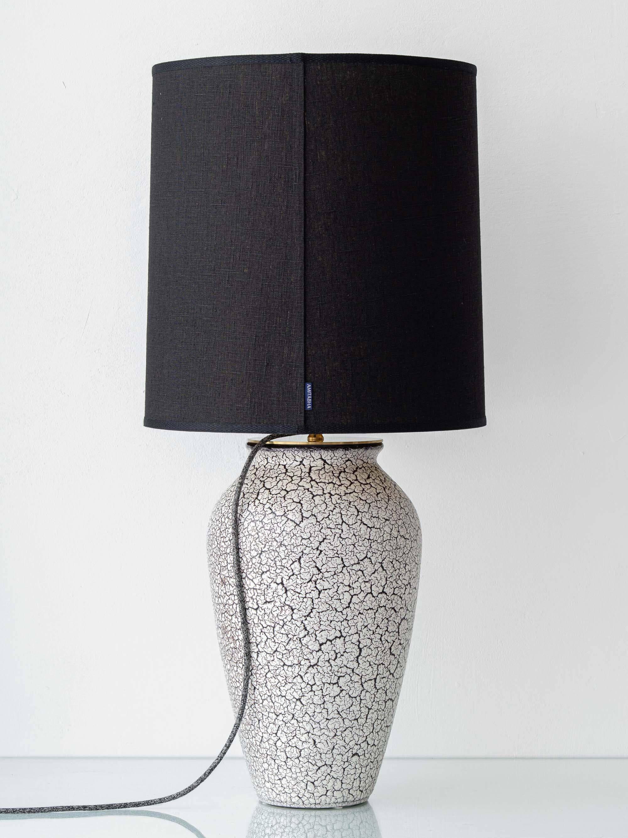 Jasba "Cortina" ceramic table lamp with crackled glaze, mid-century style, 1950s.