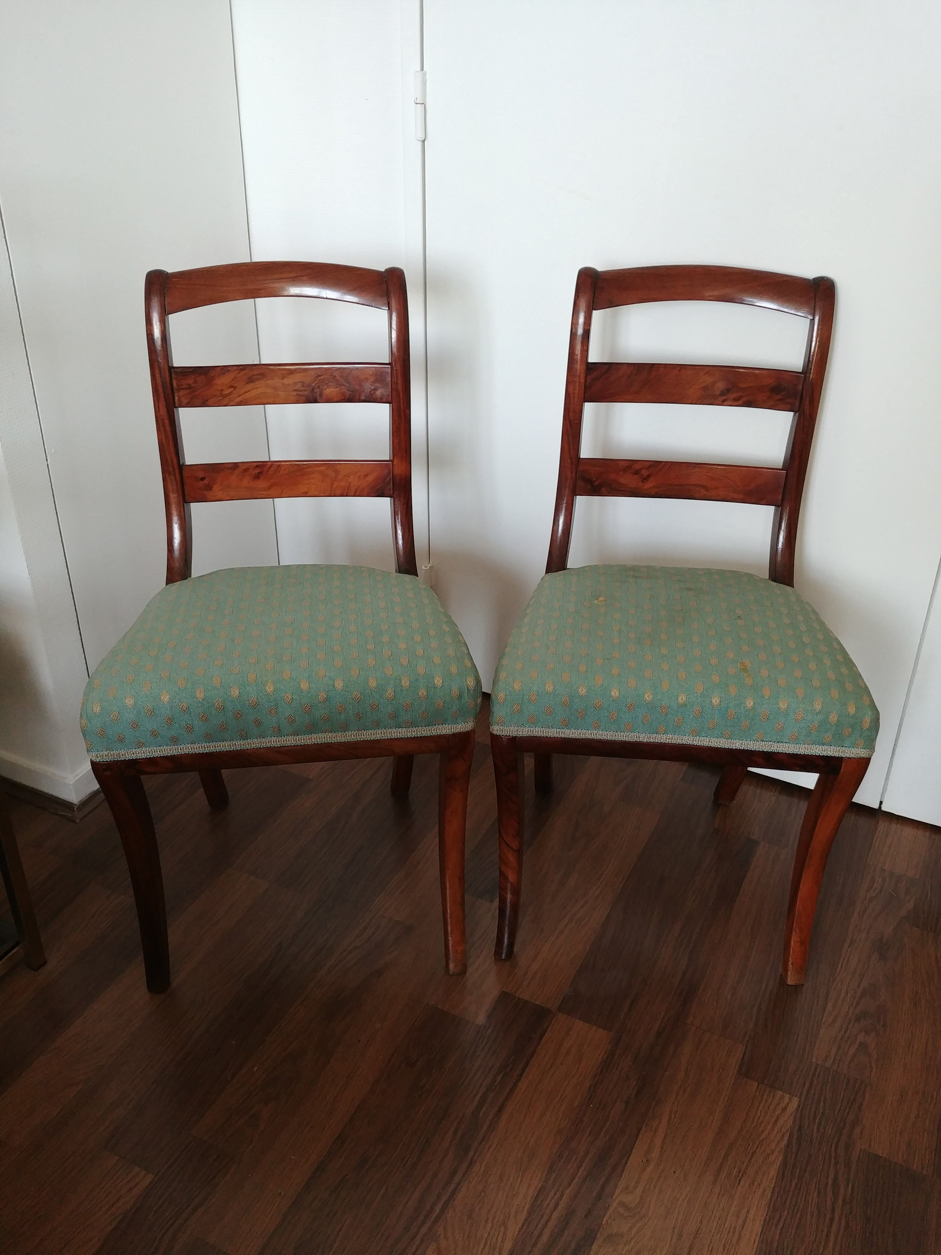 Pair of old time Chair mahogany restoration. 19th.