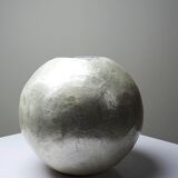 Small round vase in natural capiz mother-of-pearl contemporary.