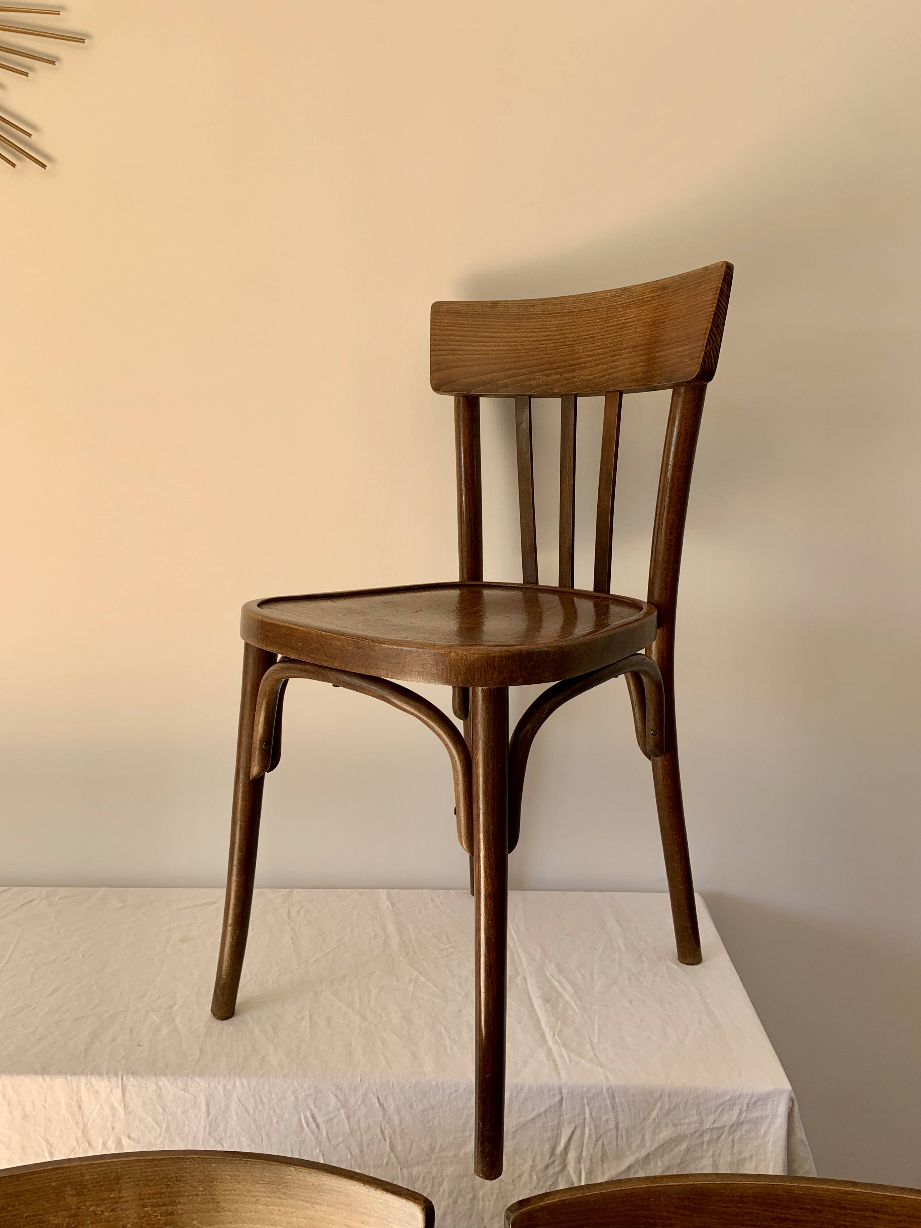 set of 6 bentwood bistro chairs from the 1950s