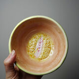 3 earthenware bowls with melon decoration, vintage 1980s.