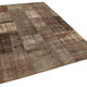 Hand-knotted turkish vintage 170 cm x 245 cm brown patchwork carpet