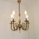 Elegant French Vintage Bronze 5-Light Art Nouveau Style Chandelier
