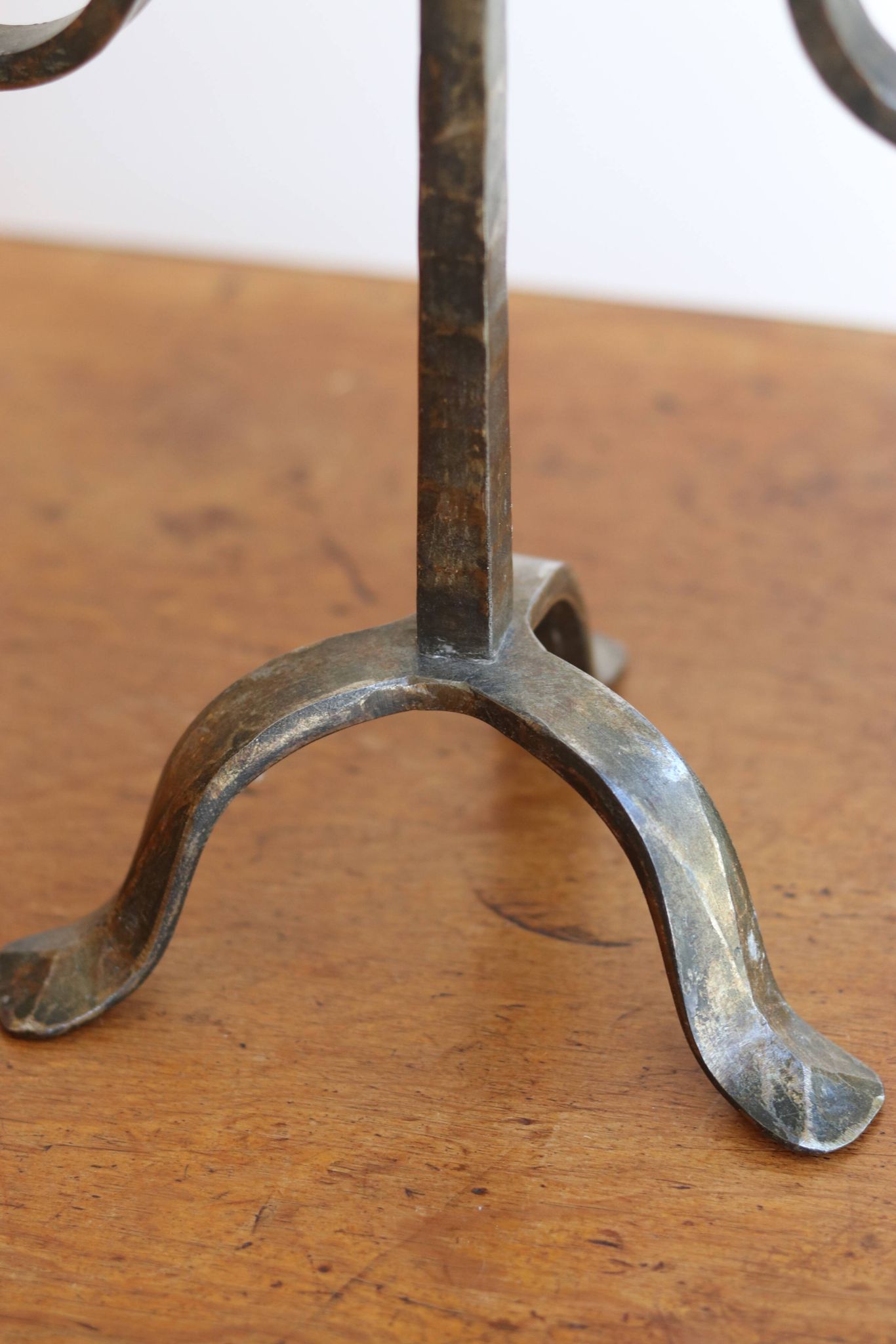 Pair of brutalist bronze candelabra, 1960s