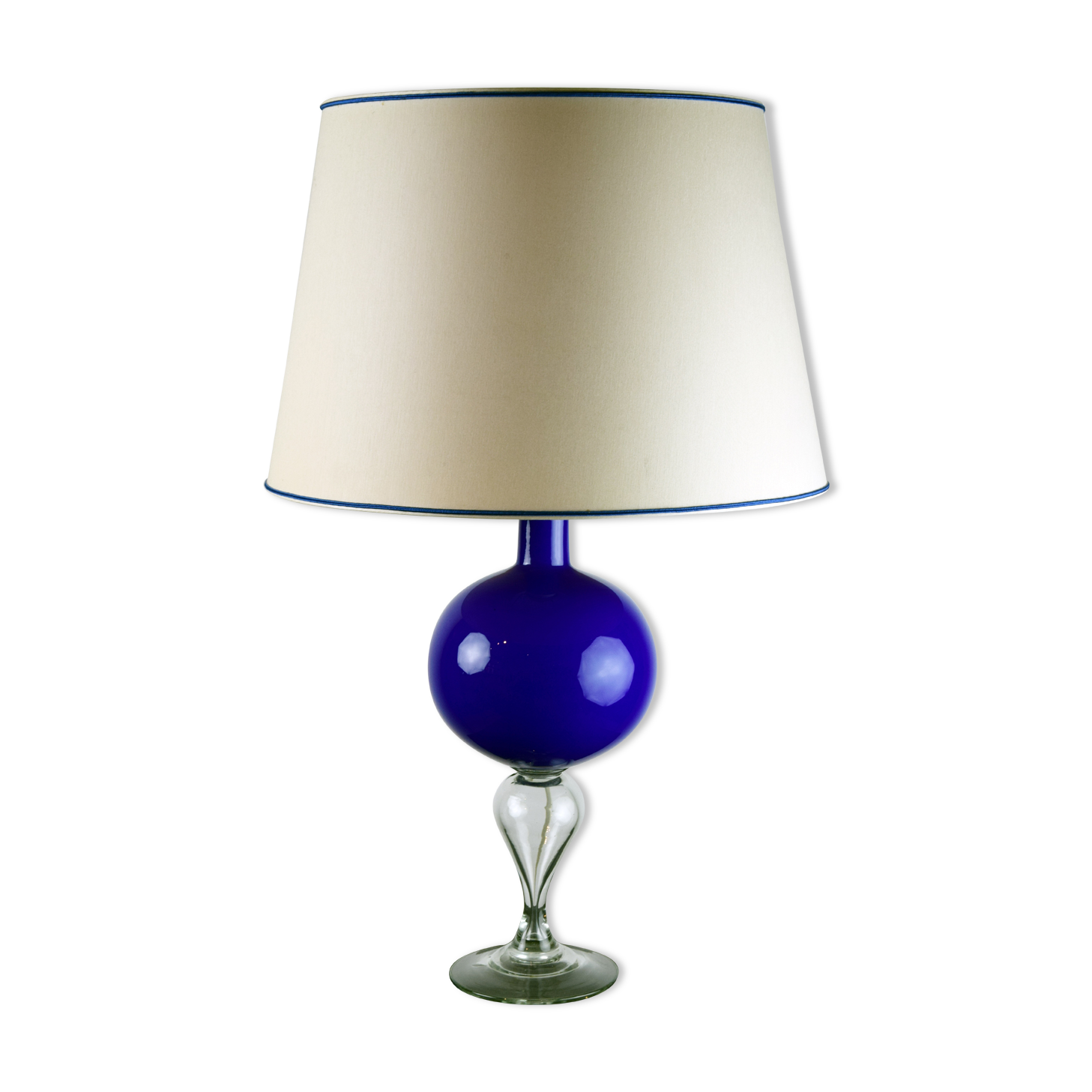 Blue glass lamp