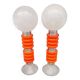 Paire de lampadaires vintage en verre de Murano orange italien de style Space-Age