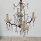 Small chandelier cage with pendants and brass frame louis XV style