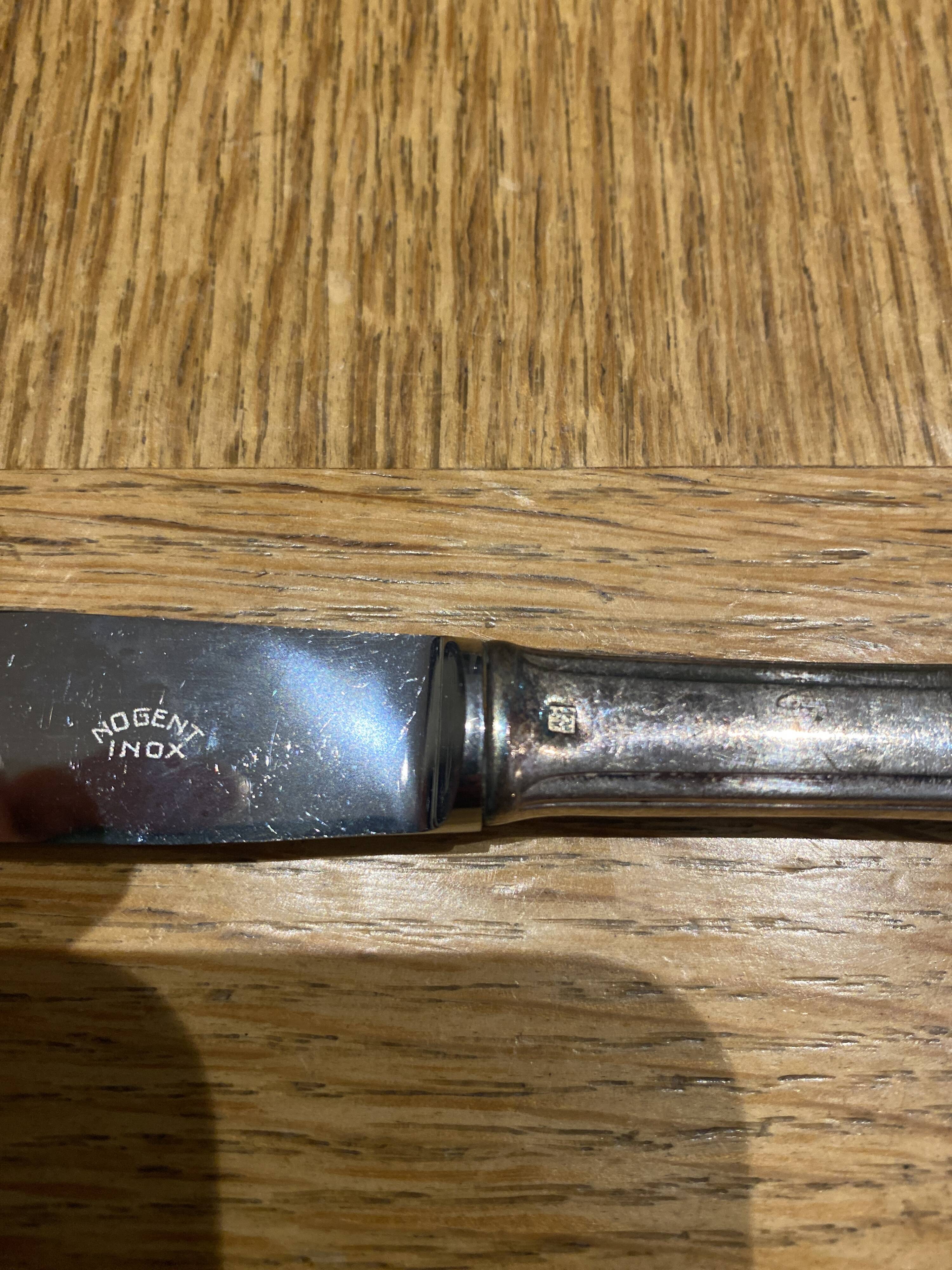 12 silver-plated dessert or cheese knives