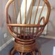Fauteuil pivotant rotin bambou vintage