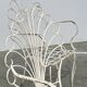 Rare exquisite set of six French peacock garden patio chairs, 1950s