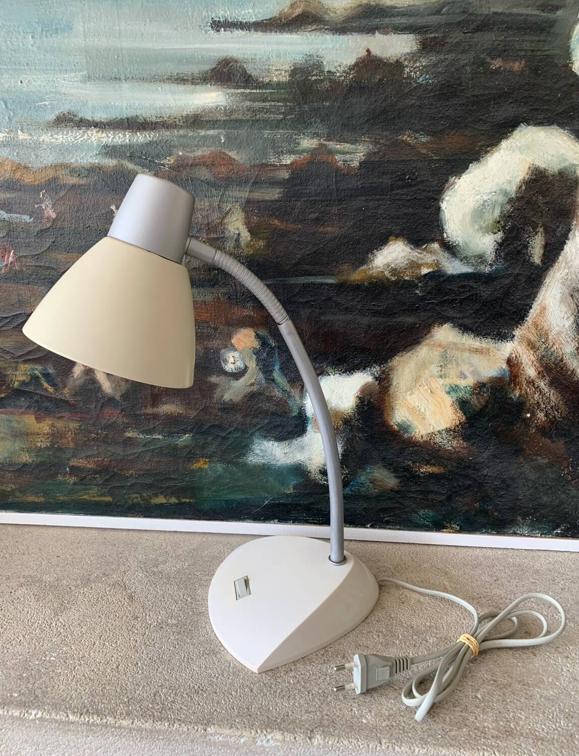 Vintage desk lamp - solid wood, Belgium